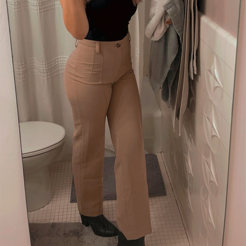Zara Tan Wide Leg Women's Pants